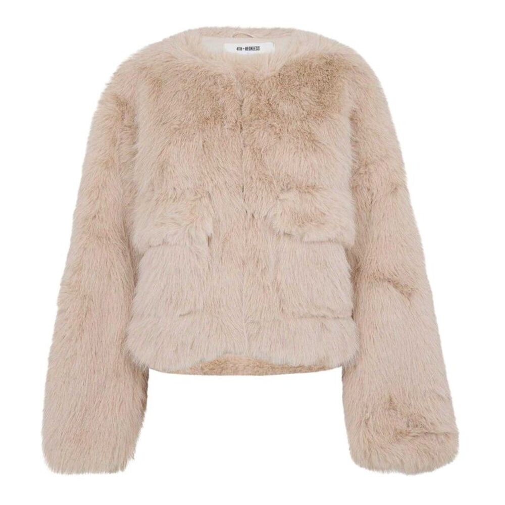 4th & Reckless Womens/Ladies Reysha Teddy Fleece Jacket / Beige